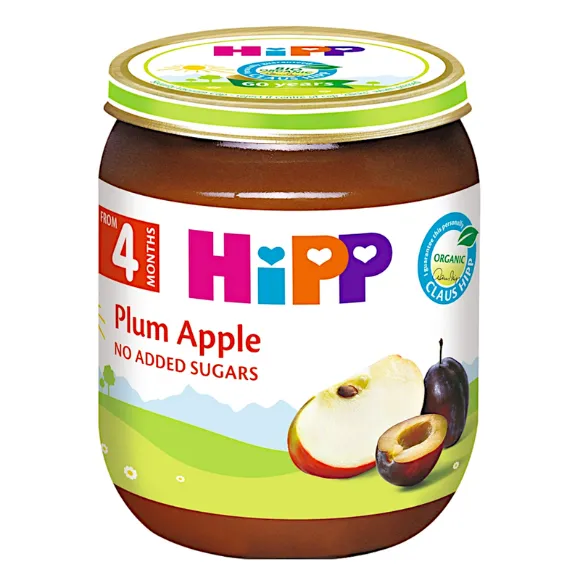 Снимка на HIPP Сливи, ябълки 4204, пюре, 125гр.