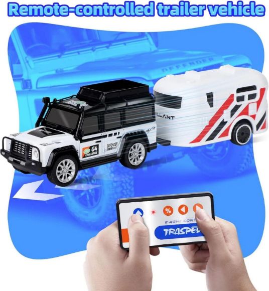 Снимка на Количка с ремарке и дистанционно 1:64 с батерия и USB кабел