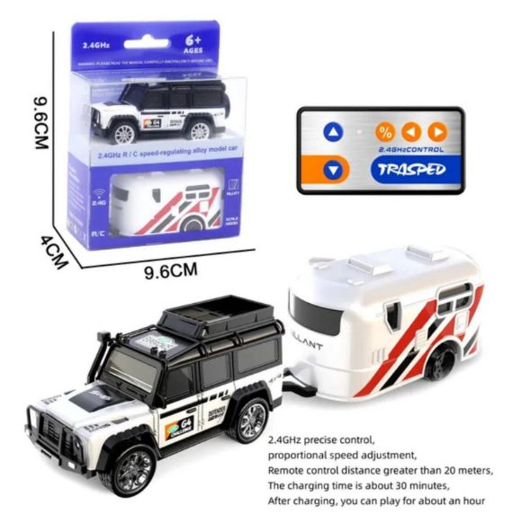 Снимка на Количка с ремарке и дистанционно 1:64 с батерия и USB кабел