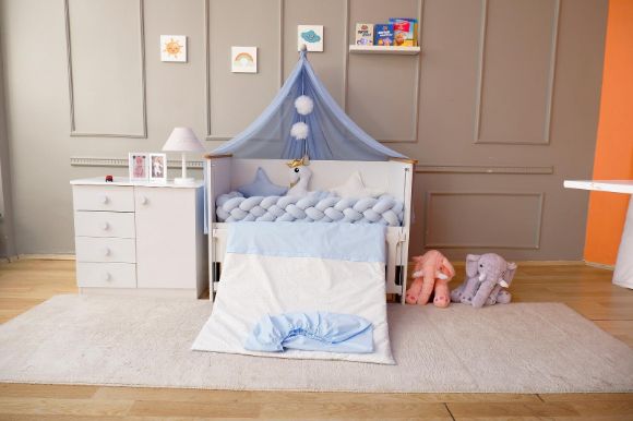 Снимка на Луксозен кадифен спален комплект с тройна плитка 60/120 см