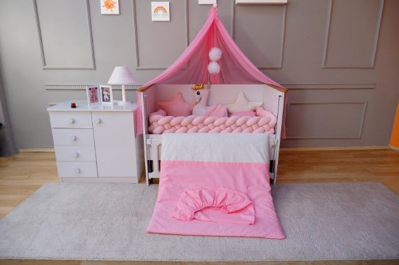 Снимка на Луксозен кадифен спален комплект с тройна плитка 60/120 см