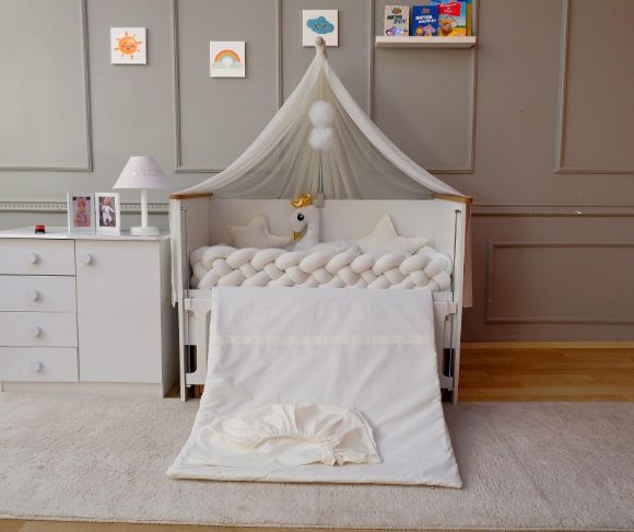 Снимка на Луксозен кадифен спален комплект с тройна плитка 60/120 см