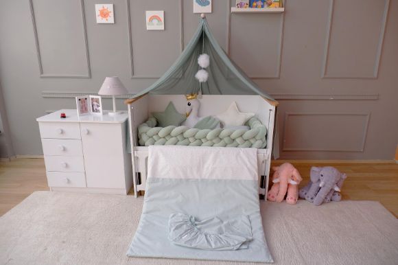 Снимка на Луксозен кадифен спален комплект с тройна плитка 60/120 см